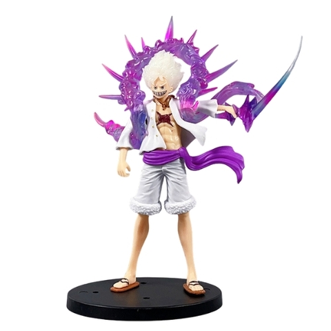 Mô hình Luffy Gear 5 áo trắng vòng tím dáng đứng chiến đấu - Cao 20cm - nặng 106gram - Figure One Piece - C - 6
