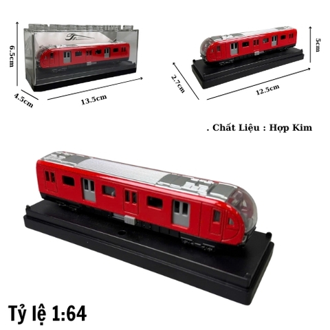 Mô Hình tàu hoả đỏ 1:64 Hợp kim - Dài 12.5cm - Cao 5cm - Rộng : 4.5cm - nặng : 300gram - Hộp Nhựa Trong SKU : oto464a - ( VAT :  003-06-20 )