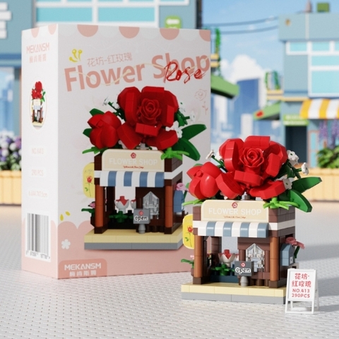 Đồ Chơi Lắp Ghép Lego Cửa Hàng Hoa Hồng Đỏ - 290 hạt - Full Box - Sku : LG-42-04 - K54-T3-S9