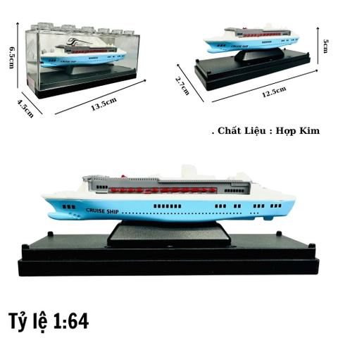 Mô Hình tàu xanh dương 1:64 Hợp kim - Dài 12.5cm - Cao 5cm - Rộng : 4.5cm - nặng : 300gram - Hộp Nhựa Trong SKU : oto468c K55-T1-S5