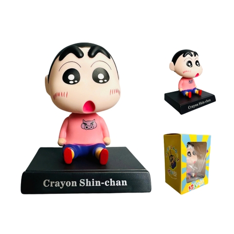 Mô Hình Shin áo hồng lắc đầu - cao 13cm - ngang 9cm - dọc 7cm - nặng 200gram + Hộp Màu N3-K26-T4-S3