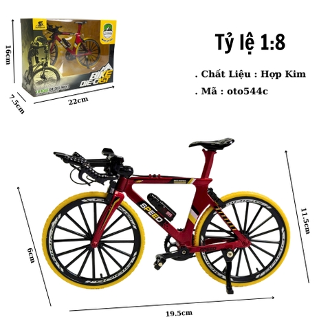 Mô Hình xe đạp đỏ bánh vàng 1:8 Hợp kim - Dài 19.5cm - rộng 6cm - cao 11.5cm - nặng ~ 300gram - FULL BOX : box màu SKU : oto544c