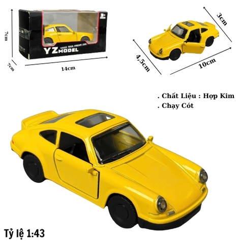 Mô Hình Xe Poscher vàng , tỉ lệ 1:43 Hợp kim có thể mở cửa - bánh sau chạy cót - Dài 10cm - rộng 4.5cm - cao 3cm - nặng : 200gram - FULL BOX : box màu SKU : oto493 - K69-T3-S8