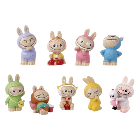 ( Giá 1 con - Bộ 9 con - Đặt Số Lượng 9 ) - Mô hình labubu bộ 9 labubu  - cao 8cm - Nặng 300gram - Box Hộp Mù - (VAT G873-79)-  K23-T2-S1