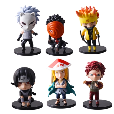 Mô hình Naruto Bộ 6 nhân vật Naruto Chibi - Cao 7-9.5cm - nặng 300gram - Figure Naruto - Hộp Màu - K33-T2-S3