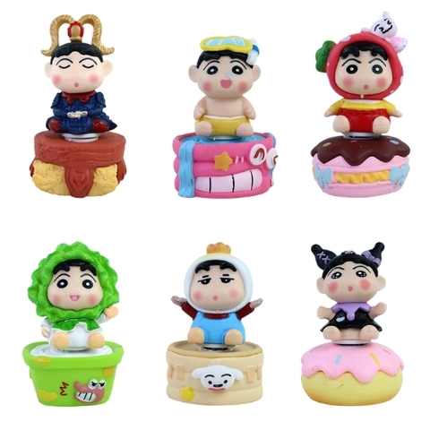 Mô hình Bộ 6 các nhân vật Shin Bút Chì - Cao 6-8cm - nặng 300gram - Figure Shin - Box Màu K22-T3-S1