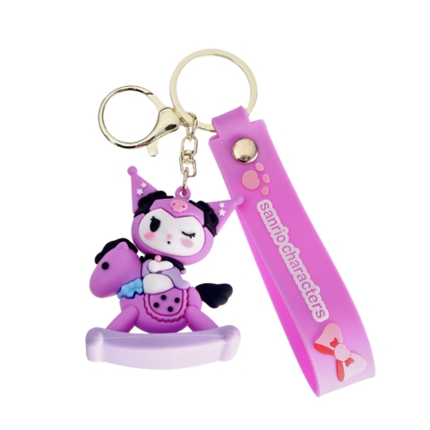 Móc khóa kuromi tím cưỡi ngựa - Dây móc dài : 10cm - Mô Hình Cao : 6cm - Nặng : 50gram - No Box - SKU: moc162 - (Vat: 88223-7) - K79-T1-S11