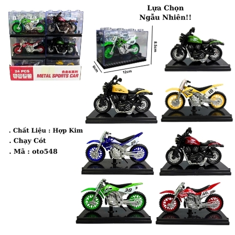 Mô Hình Xe Máy ( Ngẫu Nhiên ) Mua Cả Lốc Có Hộp Trưng Bày Đi kèm  - Cao 8.5cm - Ngang 12cm - Rộng 6cm - Hộp Meca - SKU : oto548