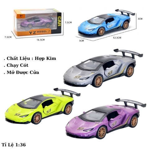 Mô Hình xe oto lamborhgini hợp kim , tỉ lệ 1:36 - Dài 12.3cm - rộng 5cm  - cao 3cm - SKU : oto-YZ39788-3 - ( Vat : 003-01-35 )