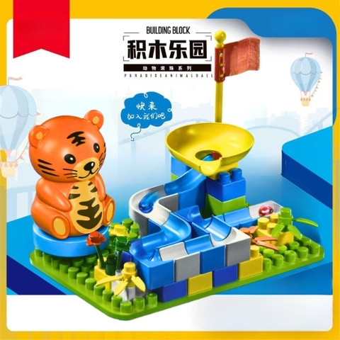 Đồ Chơi Lắp Ghép xây dựng bóng trượt Tiểu Hổ - 63 chi tiết  - Full Box - SKU : LG-966-04
