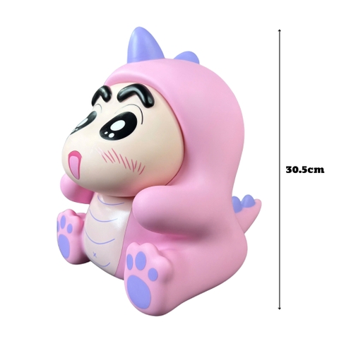 Mô Hình Shin bút chì cosplay Khủng Long Hồng - Cao 30.5cm - nặng 1500gram - Figure Cậu Bé Bút Chì - Hộp Màu - K25-T4-S1