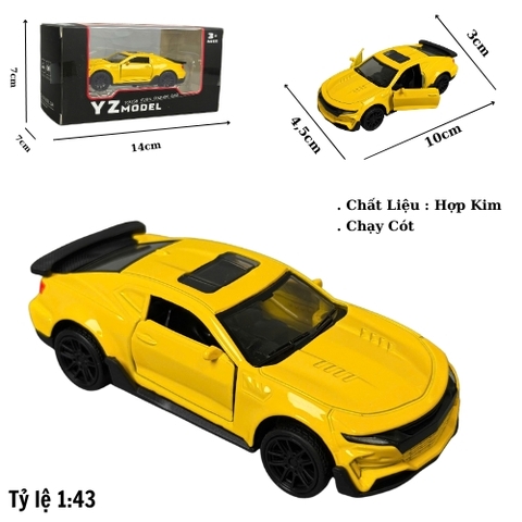 Mô Hình Xe Chevrolet vàng , tỉ lệ 1:43 Hợp kim có thể mở cửa - bánh sau chạy cót - Dài 10cm - rộng 4.5cm - cao 3cm - nặng : 200gram - FULL BOX : box màu SKU : oto497 - K69-T1-S5