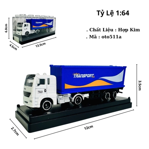 Mô Hình Xe công màu xanh dương 1:64 Hợp kim - Dài 12cm - Cao 3.5cm - Rộng : 2.7cm - nặng : 200gram - Hộp Nhựa Trong SKU : oto511a
