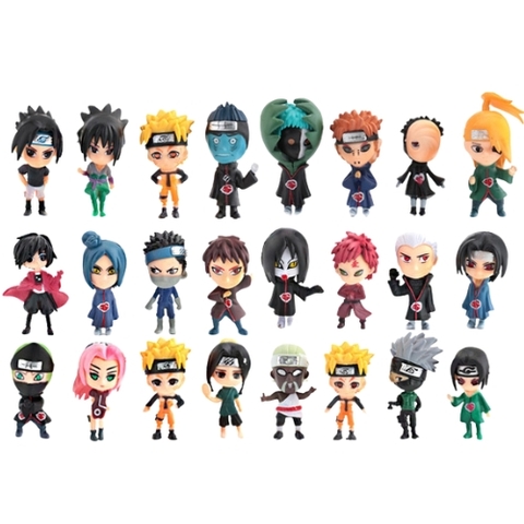 Mô hình Naruto Bộ 24 các nhân vật Naruto - Cao 7cm  - nặng 300gram - Figure Naruto - No Box K4-T1-S7