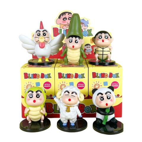 ( Giá 1 con - Bộ 6 con - Đặt Số Lượng 6 ) - Mô Hình bộ 6 Shin động vật - Cao 8-11cm - nặng 300gram - Figure Cậu Bé Bút Chì - bọc túi OPP - Hộp Màu - SKU : hm33 -  (VAT E729-75)- K32-T2-S6