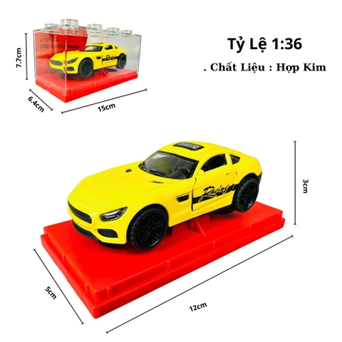 Mô Hình Xe vàng có chữ tỉ lệ 1:36 Hợp kim có thể mở cửa - Dài 12cm - rộng 5cm - cao 3cm - nặng : 300gram - FULL BOX : box màu SKU : oto474f - K55-T3-S7