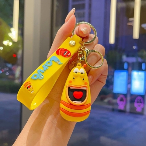 Móc Khóa Larva Sâu Vàng . Dây móc dài : 10cm - Mô Hình Cao : 6cm - Nặng 50gram