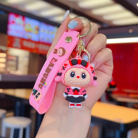 Móc Khóa labubu váy hồng đen - Dây móc dài : 10cm - Mô Hình Cao : 6cm - Nặng : 50gram - No Box : bọc túi OPP K76-T5-S3