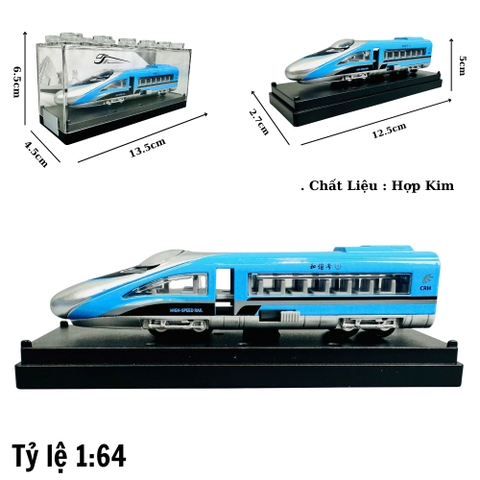 Mô Hình tàu siêu tốc xanh dương 1:64 Hợp kim - Dài 12.5cm - Cao 5cm - Rộng : 4.5cm - nặng : 300gram - Hộp Nhựa Trong SKU : oto465a K55-T3-S2