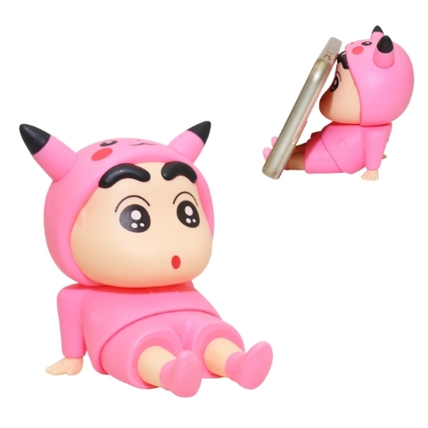Mô Hình Shin cosplay picachu hồng dáng ngồi ( Kê Điện Thoại ) - Cao 9.5cm - Rộng 10cm - Ngang 8.5cm - nặng : 100gram - SKU : sh850i - ( Vat : H384 ) T4