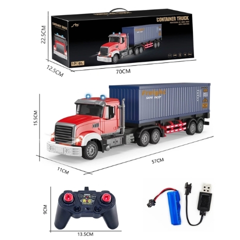Đồ Chơi Ô tô Điều Khiển Từ Xa 6 Kênh Container Truck- SKU: DK-QH300-1D ( VAT 009-02-200 ) - T1-K3-T4-S2