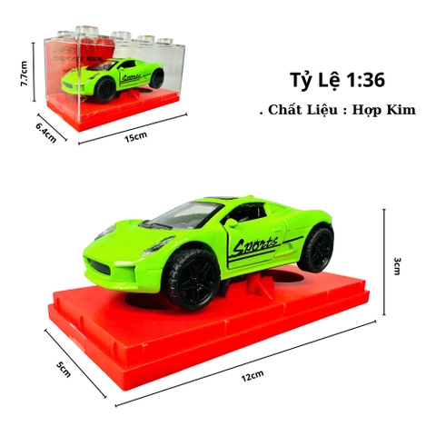 Mô Hình Xe đua xanh có chữ tỉ lệ 1:36 Hợp kim có thể mở cửa - Dài 12cm - rộng 5cm - cao 3cm - nặng : 300gram - FULL BOX : box màu SKU : oto474q - K55-T3-S9