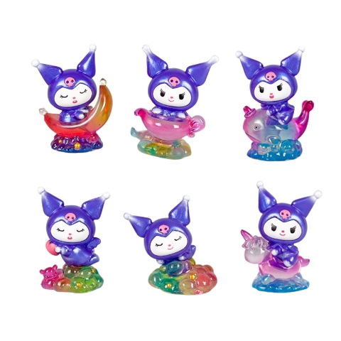 ( Giá 1 con - Bộ 6 con - Đặt Số Lượng 6 ) - Mô hình kuromi bộ 6 kuromi - cao 7cm - Nặng 300gram - Bọc Túi - Full box - Có hộp mù - HM52 ( VAT : G873-79 )  - K23-T3-S7
