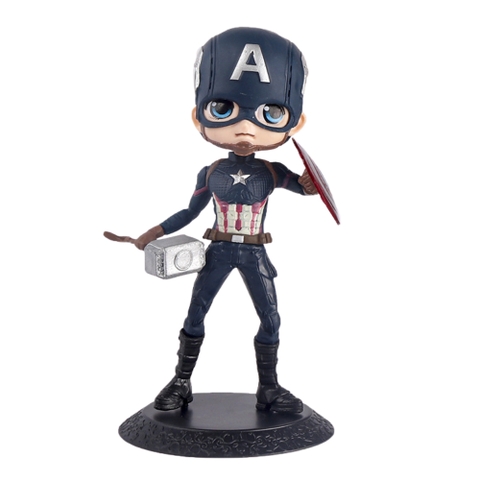 Mô Hình Captain America Dáng Đứng Cầm Búa Khiên – Cao 15cm – Nặng 200gram – Figure Marvel – No Box - K17-T2-S5