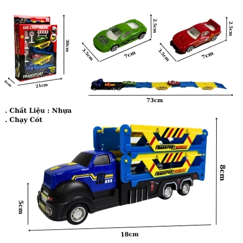 Mô Hình Xe Tải Xanh Vàng đường ray - bánh sau chạy cót - Dài 18cm - rộng 5cm - cao 8cm - nặng : 1kg5 - FULL BOX : box màu SKU : oto514b