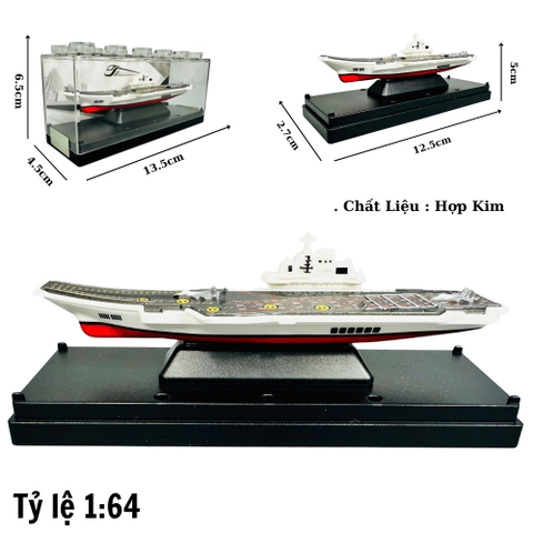 Mô Hình tàu sân bay trắng đầu vếch 1:64 Hợp kim - Dài 12.5cm - Cao 5cm - Rộng : 4.5cm - nặng : 300gram - Hộp Nhựa Trong SKU : oto469b K55-T4-S6