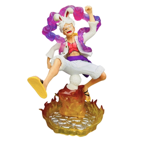 Mô Hình OnePiece Luffy gear 5 tai thỏ Đế Lửa siêu đẹp Cao 22cm - Nặng 500gram , Figure OnePiece - no box - N4-K5