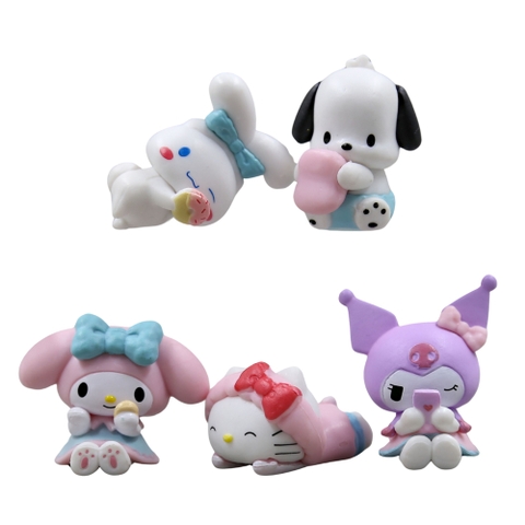 ( Giá 1 con - Bộ 5 con - Đặt Số Lượng 5 )-Mô hình kuromi bộ 5 kuromi - cao 4cm - Nặng 300gram - Bọc Túi - No Box -SKU : bo43 - ( Vat :  DOTTHH2  )- G-2