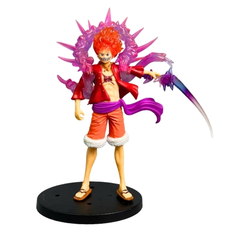 Mô hình Luffy Gear 5 áo Đỏ Vòng Tím dáng đứng chiến đấu - Cao 20cm - nặng 150gram - Figure One Piece - D - 7