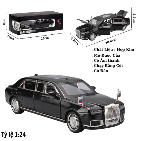 Mô Hình Xe arus senant có cờ nga - Dài 20.8cm - Cao 5.5cm- Rộng : 6.6cm - nặng : 550gram - Box màu - SKU : oto551 ( K62-t4-s4 )
