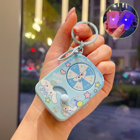 Móc Khóa gạt xoay xanh dương nhạt chó trắng ( Có Đèn ) - Dài 6.3cm , Rộng 4.5cm - Nặng 50gram - SKU : moc286b K76-T6-S11