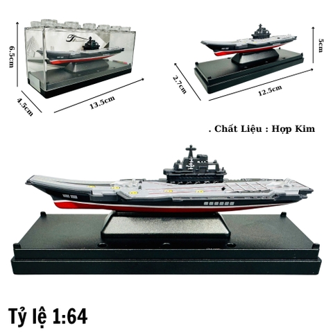 Mô Hình tàu sân bay đen đầu vếch 1:64 Hợp kim - Dài 12.5cm - Cao 5cm - Rộng : 4.5cm - nặng : 300gram - Hộp Nhựa Trong SKU : oto469d
