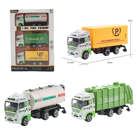 Mô Hình 3 xe Oto xây dựng hợp kim , tỉ lệ 1:64 - Dài 12cm - rộng 3.5cm - cao 5cm- SKU : oto-CF17-T4 - ( Vat : 003-03-50 )