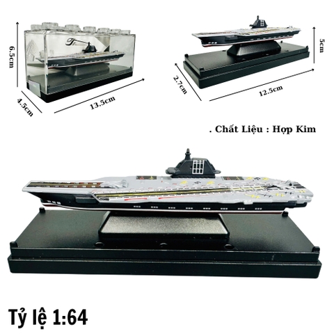 Mô Hình tàu sân bay đen vạch trắng 1:64 Hợp kim - Dài 12.5cm - Cao 5cm - Rộng : 4.5cm - nặng : 300gram - Hộp Nhựa Trong SKU : oto469c