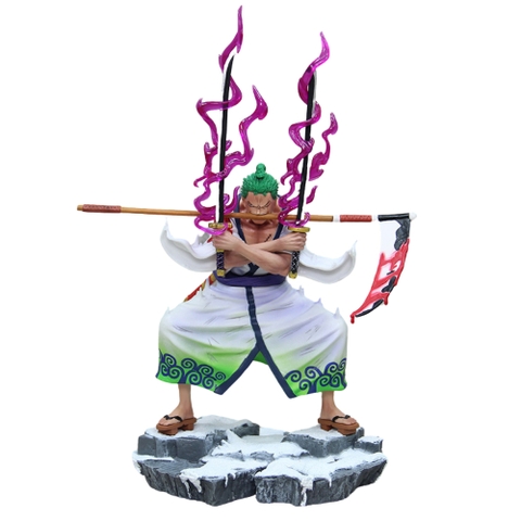 Hàng Cao Cấp - Mô Hình OnePiece Zoro wano ngậm liềm - Cao 33cm - nặng 450gram - Phụ kiện : Kiếm + liềm -  Figure OnePiece -  Full Box