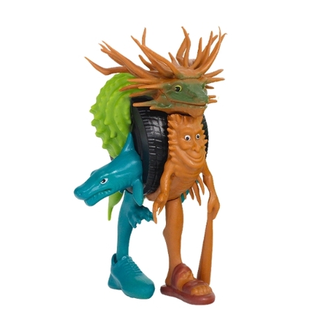 Mô Hình Tung Tung Sahur Người đầu tắc kè cầm gậy bản to - Cao : 17cm - Nặng 186gram - Box Màu - K32-T3-S4