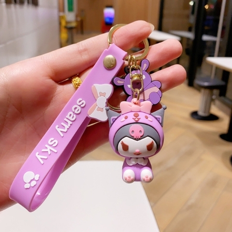 Móc Khóa Kuromi Tím . Dây móc dài : 10cm - Mô Hình Cao : 6cm - Nặng 50gram K76-T7-S9