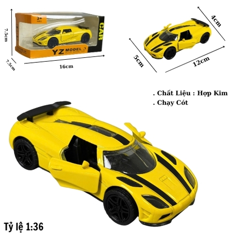 Mô Hình Xe mclaren vàng tỉ lệ 1:36 Hợp kim có thể mở cửa - bánh sau chạy cót - Dài 12cm - rộng 5cm - cao 4cm - nặng : 300gram - FULL BOX : box màu SKU : oto486b - K69-T1-S7