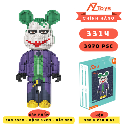 LG - 3314 - Bearbrick Joker 33cm- Sỉ Lẻ 75k - Sỉ Thùng 69k - Thùng 24 con - ship từ kho Hà Nội