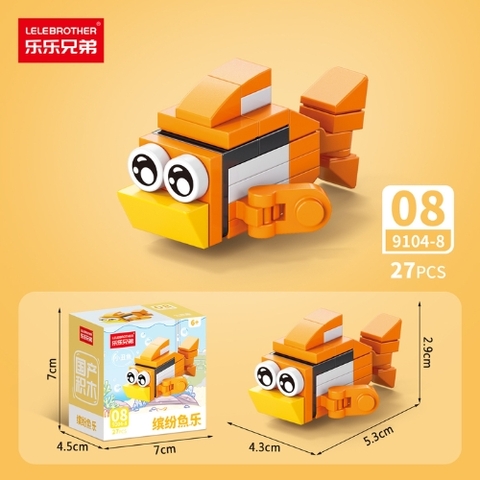 Combo 5 Bộ Lắp Ghép Mô Hình Động Vật 27pcs. SKU: LG-9104-8 ( VAT 001-C5-11 ) K136-T1-S8