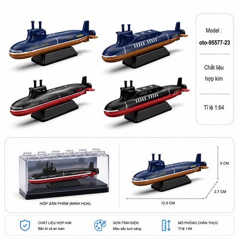 Mô Hình Tàu Ngầm tỉ lệ 1:64 chất liệu hợp kim - SKU : oto-95577-23 - ( VAT : 103-05-20 )