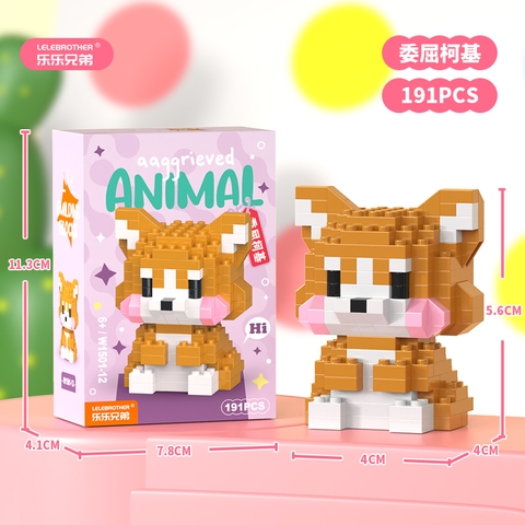 Combo 3 bộ lắp ghép động vật 191pcs. SKU: LG-W1501-12 ( VAT 001-C3-11 ) - K118-T2-S12