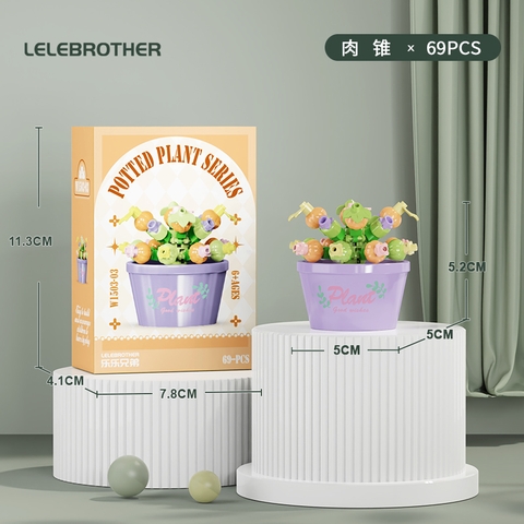 Combo 3 bộ lắp ghép chậu hoa - 69 hạt - Full Box - Sku : LG-W1503-03 ( VAT 001-C3-11 ) - K116-T2-S3