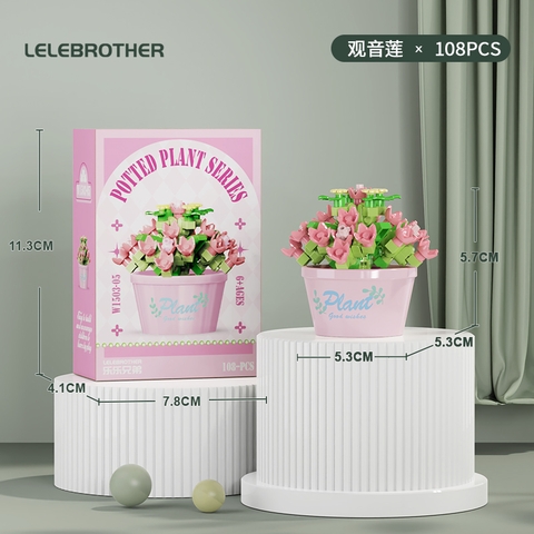 Combo 3 bộ lắp ghép chậu hoa - 108 hạt - Full Box - Sku : LG-W1503-05-C ( VAT 001-C3-11 ) - K116-T2-S5