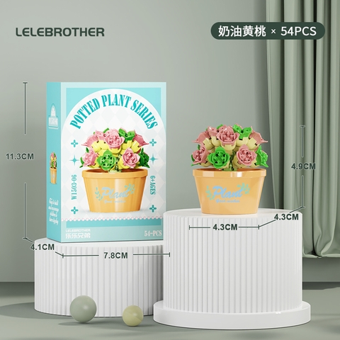 Combo 3 bộ lắp ghép chậu hoa - 54 hạt - Full Box - Sku : LG-W1503-06 ( VAT 001-C3-11 ) - K116-T2-S6