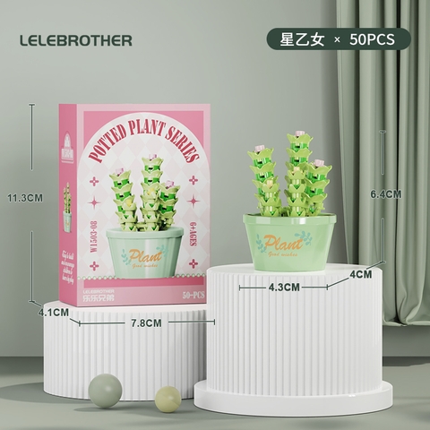 Combo 3 bộ lắp ghép chậu hoa- 50 hạt - Full Box - Sku : LG-W1503-08-C ( VAT 001-C3-11 ) - K116-T2-S8